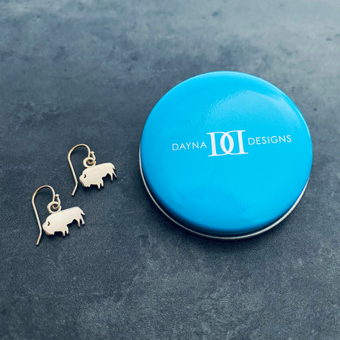 Buffalo Dangle Earrings - Gold