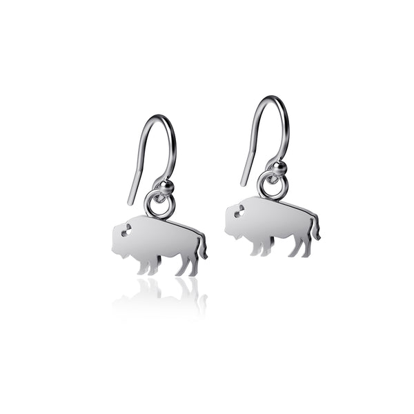 Buffalo Dangle Earrings - Silver