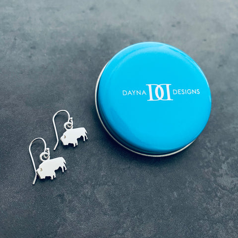 Buffalo Dangle Earrings - Silver