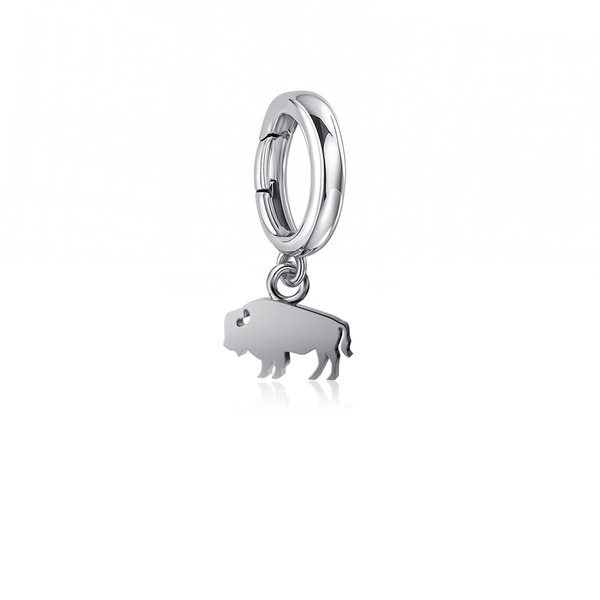 Buffalo Bracelet Charm - Silver