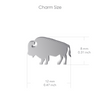 Buffalo Bracelet Charm - Silver