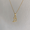 Bulldog Silhouette Pendant Necklace - Gold