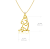 Bulldog Silhouette Pendant Necklace - Gold