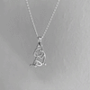 Bulldog Silhouette Pendant Necklace - Silver