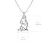 Bulldog Silhouette Pendant Necklace - Silver
