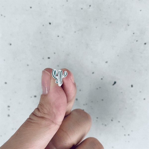 Cactus Stud Earrings - Enamel