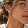 Cat Stud Earrings - Silver