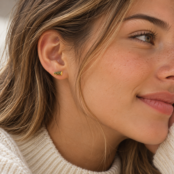 Cheer Stud Earrings - Gold