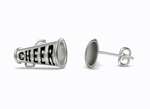 Cheer Stud Earrings - Silver