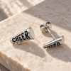 Cheer Stud Earrings - Silver
