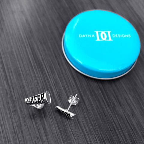 Cheer Stud Earrings - Silver