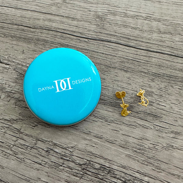 Chihuahua Stud Earrings - Gold