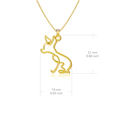 Chihuahua Pendant Necklace - Gold Plated