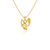 Chicken Pendant Necklace - Gold