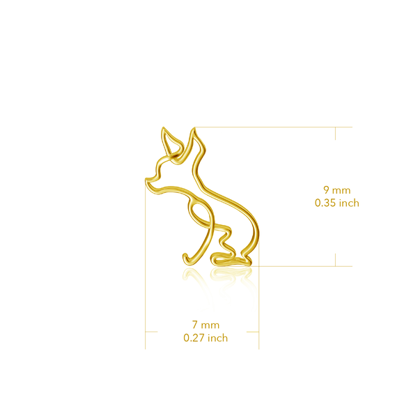 Chihuahua Stud Earrings - Gold