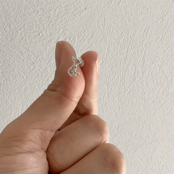 Chihuahua Stud Earrings - Silver