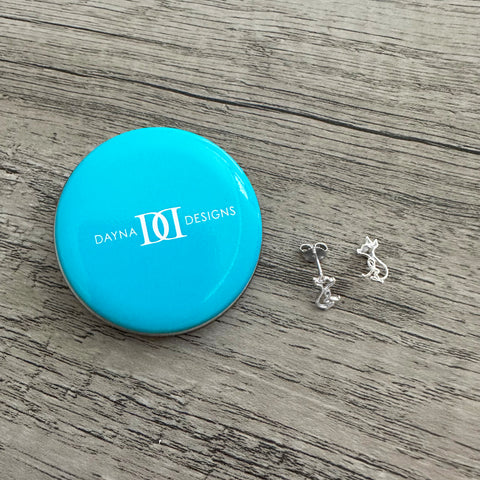 Chihuahua Stud Earrings - Silver