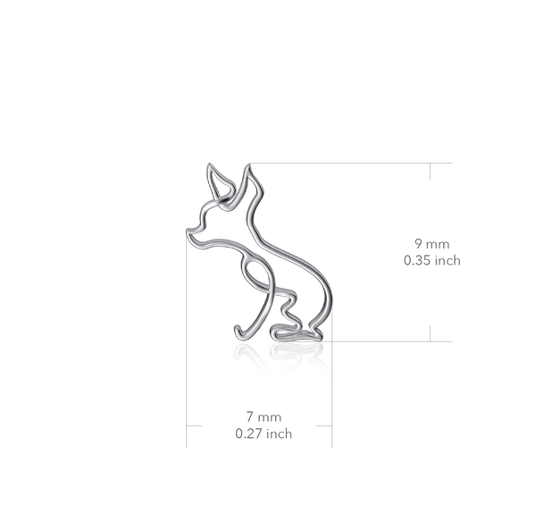 Chihuahua Stud Earrings - Silver