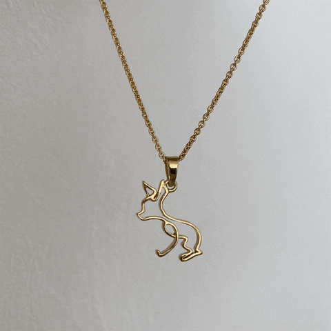 Chihuahua Pendant Necklace - Gold Plated