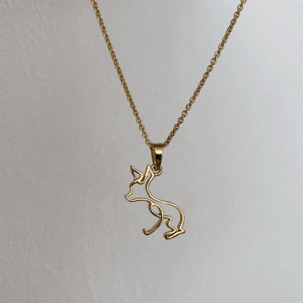 Chihuahua Pendant Necklace - Gold