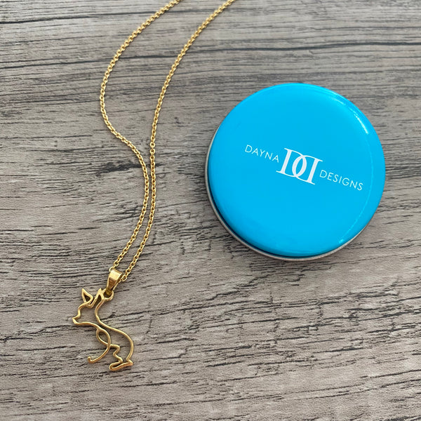 Chihuahua Pendant Necklace - Gold