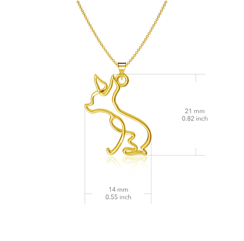 Chihuahua Pendant Necklace - Gold