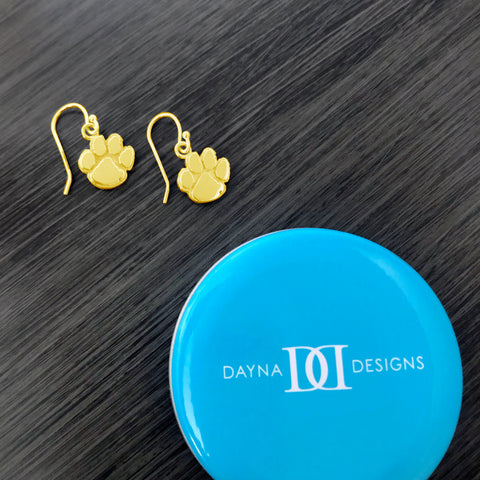 Clemson University Dangle Earrings - Gold