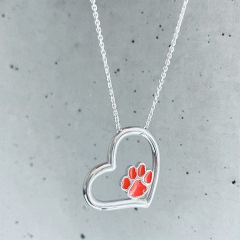 Clemson University Heart Necklace - Enamel