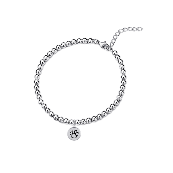 Clemson University Silver Beaded Bracelet