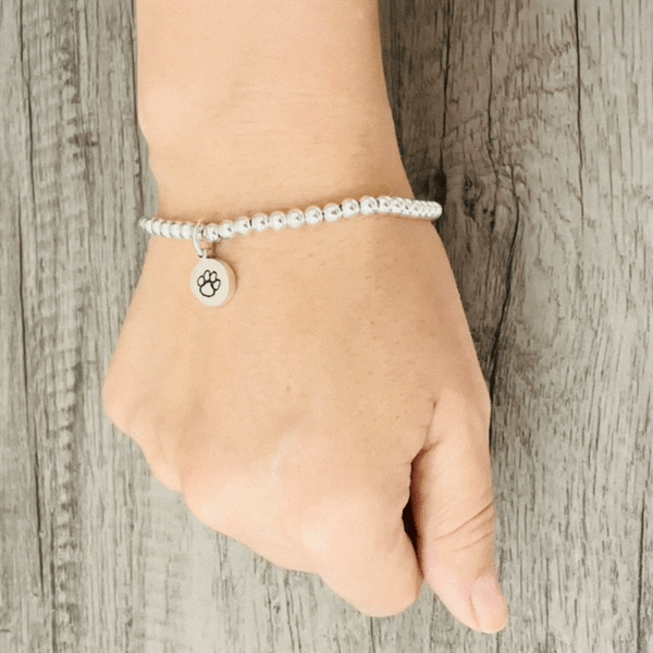 Clemson University Silver Beaded Bracelet