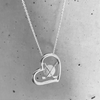 Golf Clubs Heart Necklace - Silver