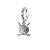Golf Clubs Bracelet Charm - Silver