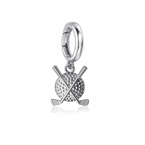 Golf Clubs Bracelet Charm - Silver