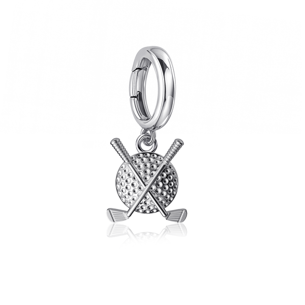 Golf Clubs Bracelet Charm - Silver