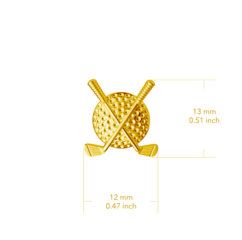 Golf Clubs Stud Earrings - Gold