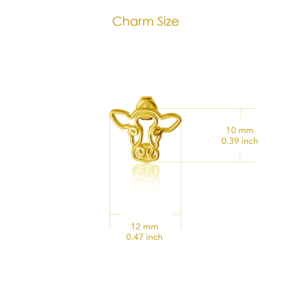 Cow Stud Earrings - Gold
