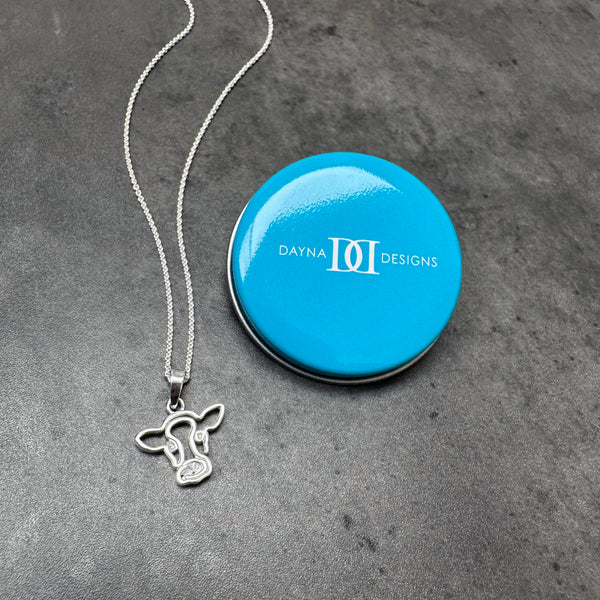Cow Pendant Necklace - Silver