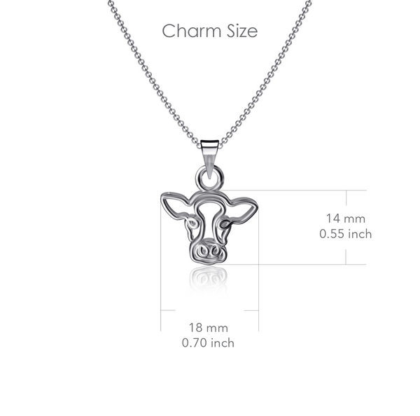 Cow Pendant Necklace - Silver