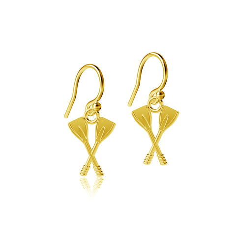 Crew Rowing Dangle Earrings - Gold