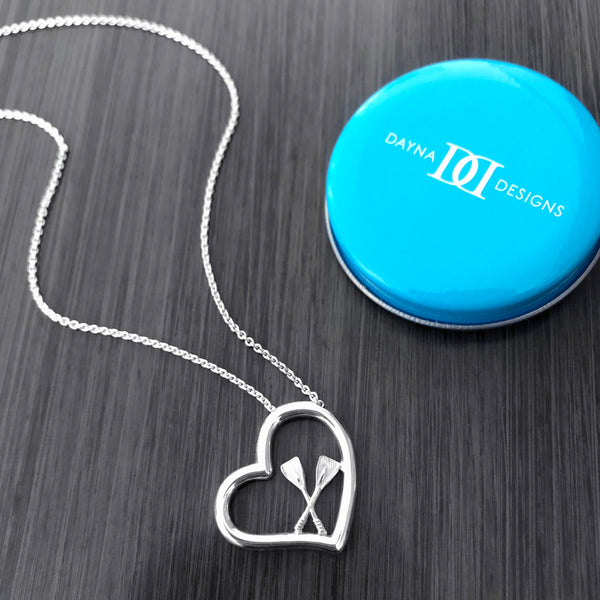 Crew Rowing Heart Necklace