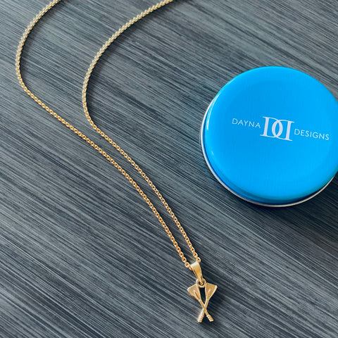Crew Rowing Pendant Necklace - Gold