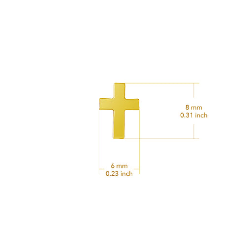 Cross Stud Earrings - Gold