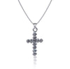 Crystal Cross Necklace - Silver