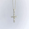 Crystal Cross Necklace - Silver
