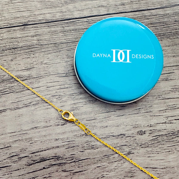 Tennis Ball Pendant Necklace - Gold