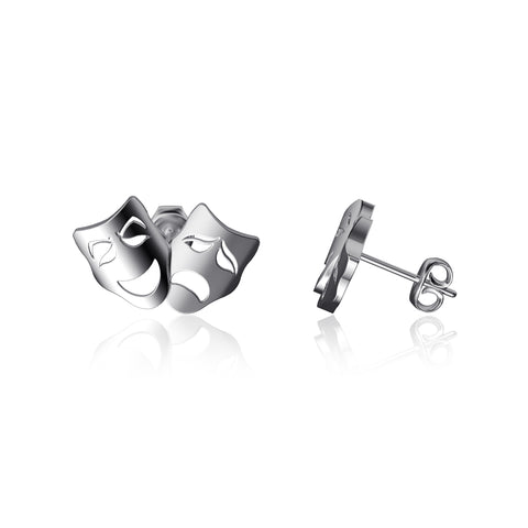 Comedy and Tragedy Mask Stud Earrings