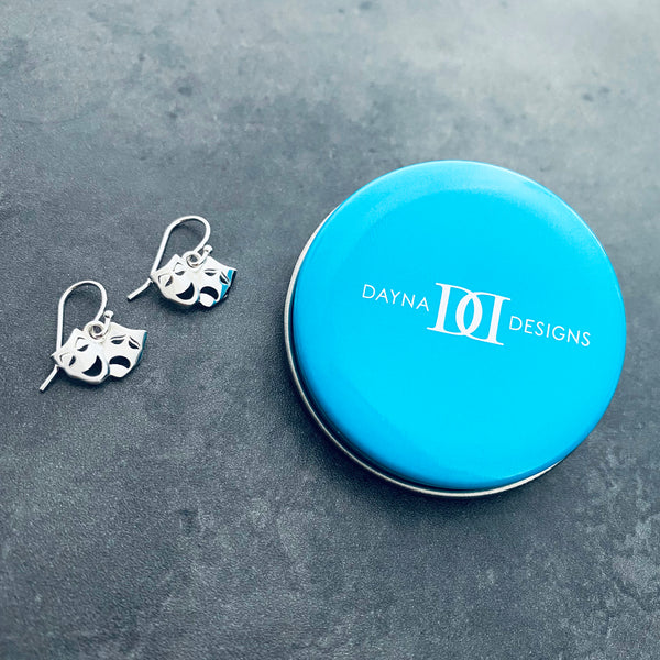 Comedy and Tragedy Mask Dangle Earrings