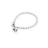 Comedy and Tragedy Mask Pearl Bracelet - Silver