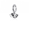 Comedy and Tragedy Mask Bracelet Charm - Silver