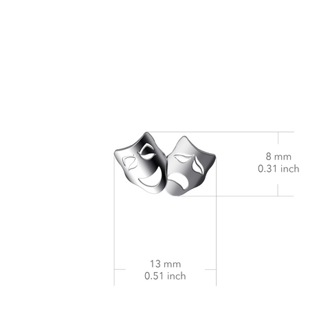 Comedy and Tragedy Mask Stud Earrings